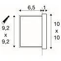 SLV Wandinbouwarmatuur CONCRETO EL CUT hoekig, indirect, schakelbaar IP65, grijs, zwart 