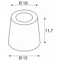 SLV floor lamp CONCRETO FL round, conical GU10 IP65, grey dimmable
