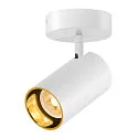 SLV Wand- en plafondarmatuur ASTO TUBE CW SINGLE 1-vlams, rond, cardanisch draaien GU10 IP20, wit dimbaar