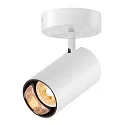 SLV Wand- en plafondarmatuur ASTO TUBE CW SINGLE 1-vlams, rond, cardanisch draaien GU10 IP20, wit dimbaar