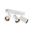 SLV Wand- en plafondarmatuur ASTO TUBE CW TRIPLE 3-vlams, lang, cardanisch draaien GU10 IP20, wit dimbaar