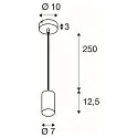 SLV pendant luminaire ASTO TUBE 1 flame, round, rigid GU10 IP20, white dimmable