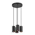 SLV pendant luminaire ASTO TUBE 4 flames, round, rigid GU10 IP20, black dimmable