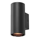 SLV Wandarmatuur ASTO TUBE down, 1-vlams, cilindrisch, stijf GU10 IP20, zwart dimbaar