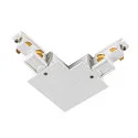 3-fase L-connector S-TRACK PHASE & DALI ingebouwde versie, DALI aanstuurbaar, aarde rechts, met voedermogelijkheid, wit