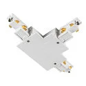 3-fase T-connector S-TRACK PHASE & DALI ingebouwde versie, DALI aanstuurbaar, aarde links, aarde binnen, wit