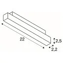 SLV Spotlight op rail IN-LINE 22 DALI 48V - DARKLIGHT REFLECTOR stijf, DALI aanstuurbaar IP20, zwart dimbaar