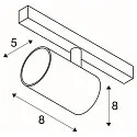 SLV Spotlight op rail NUMINOS® XS 48V DALI 2 20° draaibaar, DALI aanstuurbaar IP20, zwart mat dimbaar