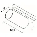 SLV Spotlight op rail NUMINOS® S TRACK 48V DALI aanstuurbaar IP20, zwart, wit dimbaar