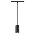 pendant luminaire NUMINOS® S TRACK 48V DALI controllable IP20, black dimmable