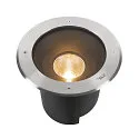SLV floor recessed luminaire DASAR® XL round, swivelling, DALI controllable, passable IP65 / IP67, stainless steel dimmable