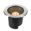 SLV floor recessed luminaire DASAR® XL round, swivelling, DALI controllable, passable IP65 / IP67, stainless steel dimmable
