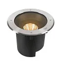 SLV floor recessed luminaire DASAR® XL round, swivelling, DALI controllable, passable IP65 / IP67, stainless steel dimmable