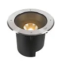 SLV floor recessed luminaire DASAR® XL round, swivelling, DALI controllable, passable IP65 / IP67, stainless steel dimmable