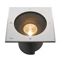 SLV Vloerinbouwarmatuur DASAR® XL hoekig, draaibaar, DALI aanstuurbaar, begaanbaar IP65 / IP67, rvs dimbaar