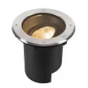 SLV Vloerinbouwarmatuur DASAR® L rond, draaibaar, DALI aanstuurbaar, begaanbaar IP65 / IP67, rvs dimbaar