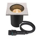 floor recessed luminaire DASAR® L square, swivelling, DALI controllable, passable IP65 / IP67, stainless steel dimmable