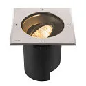 SLV Vloerinbouwarmatuur DASAR® L hoekig, draaibaar, DALI aanstuurbaar, begaanbaar IP65 / IP67, rvs dimbaar