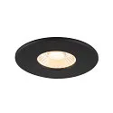 SLV Plafondinbouwarmatuur UNIVERSAL DOWNLIGHT PHASE set van 12 IP20 / IP65, zwart dimbaar