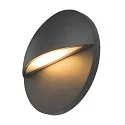 SLV Wandarmatuur voor buitenshuis LID II  SINGLE rond, stijf, CCT Switch IP65, antraciet, mat dimbaar