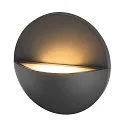 SLV Wandarmatuur voor buitenshuis LID II  SINGLE rond, stijf, CCT Switch IP65, antraciet, mat dimbaar