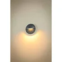 SLV Wandarmatuur voor buitenshuis LID II  SINGLE rond, stijf, CCT Switch IP65, antraciet, mat dimbaar
