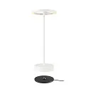 SLV Tafellamp op batterijen VINOLINA ONE met Touch-Dimmer, Ring-Vorm, met Oplaadstation IP54, wit dimbaar