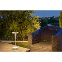 SLV Tafellamp op batterijen VINOLINA ONE met Touch-Dimmer, Ring-Vorm, met Oplaadstation IP54, wit dimbaar