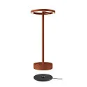 SLV Tafellamp op batterijen VINOLINA ONE met Touch-Dimmer, Ring-Vorm, met Oplaadstation IP54, roest dimbaar