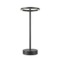 SLV Tafellamp op batterijen VINOLINA ONE met Touch-Dimmer, Ring-Vorm, met Oplaadstation IP54, zwart dimbaar