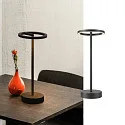 SLV Tafellamp op batterijen VINOLINA ONE met Touch-Dimmer, Ring-Vorm, met Oplaadstation IP54, zwart dimbaar