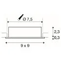 SLV Plafondinbouwarmatuur NEW TRIA® 75 vierkant GU10 IP20, zwart