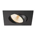 SLV ceiling recessed luminaire NEW TRIA® UNIVERSAL square IP20, black dimmable