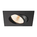 SLV ceiling recessed luminaire NEW TRIA® UNIVERSAL square IP20, black dimmable