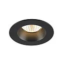 SLV ceiling recessed luminaire NEW TRIA® UNIVERSAL round IP20 / IP65, black dimmable