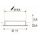 SLV Verzonken plafondring NEW TRIA® 95 rond, zwart