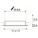 SLV Verzonken plafondring NEW TRIA® 95 vierkant, wit