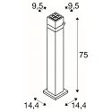SLV Staande armatuur voor buiten S-CUBE 75 hoekig, CCT Switch, kantelbaar IP65, antraciet dimbaar