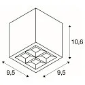SLV outdoor ceiling luminaire S-CUBE down, square, rigid, CCT Switch IP65, anthracite dimmable