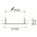 Afdekking DOWNLIGHT V 100 plat, met klemveren, wit