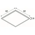 Plafondarmatuur PANEL V 625 ON-OFF CCT Switch, UGR < 19, schakelbaar IP54 / IP40, wit, gelakt 