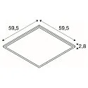 SLV Plafondarmatuur PANEL V 600 DALI DALI aanstuurbaar, CCT Switch, UGR < 19 IP54 / IP40, wit, gelakt dimbaar