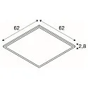 SLV Plafondarmatuur PANEL V 625 DALI DALI aanstuurbaar, CCT Switch, UGR < 19 IP54 / IP40, wit, gelakt dimbaar