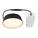 SLV Plafondinbouwarmatuur DOWNLIGHT V 150 zonder frame, CCT Switch, multipower, bekabeld IP54 / IP20, zwart 
