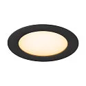 SLV Plafondinbouwarmatuur DOWNLIGHT V 150 zonder frame, CCT Switch, multipower, bekabeld IP54 / IP20, zwart 