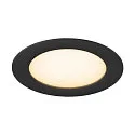 SLV Plafondinbouwarmatuur DOWNLIGHT V 150 zonder frame, CCT Switch, multipower, bekabeld IP54 / IP20, zwart 