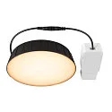 SLV Plafondinbouwarmatuur DOWNLIGHT V 200 zonder frame, CCT Switch, multipower, bekabeld IP54 / IP20, zwart 