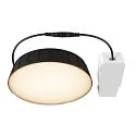 SLV Plafondinbouwarmatuur DOWNLIGHT V 200 zonder frame, CCT Switch, multipower, bekabeld IP54 / IP20, zwart 