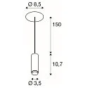 SLV Pendelarmatuur LALU® MIX&MATCH ingebouwde versie IP20, zwart dimbaar