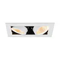 SLV Plafondinbouwarmatuur KADUX DOUBLE vierkant IP20, zwart, wit dimbaar